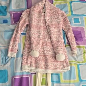 Cozy Pink Patterned Kids Sweater
